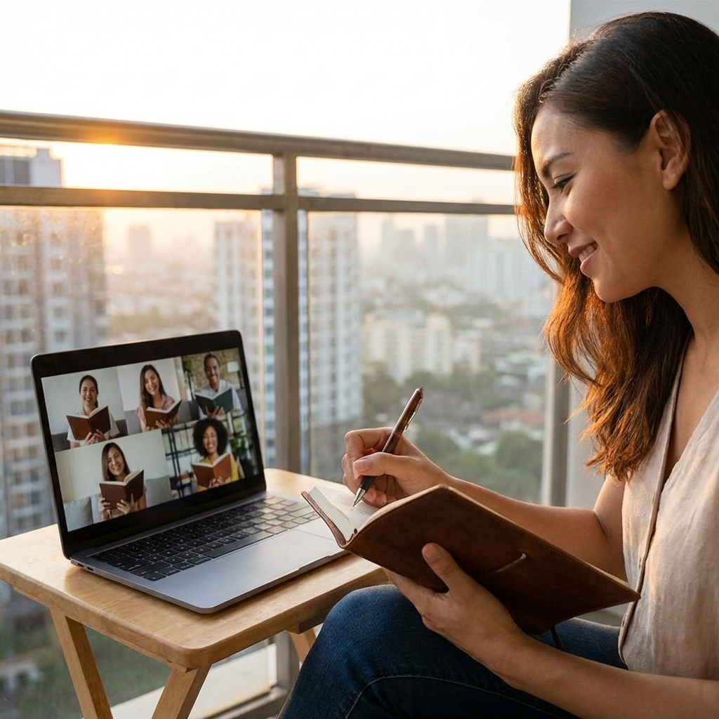 Group of IAJW Members journaling online