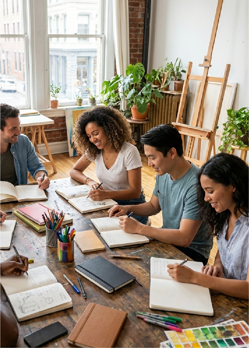 A Group of people Journaling
