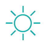 Teal Sun Icon
